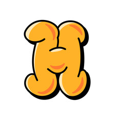 Alphabet Bubble Balloon Graffiti Letter H – Colorful 3D Font for Fun Typography, Street Art, and Creative Design