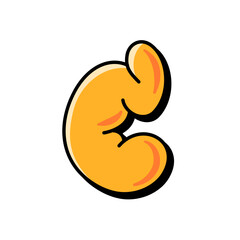 Alphabet Bubble Balloon Graffiti Letter C – Colorful 3D Font for Fun Typography, Street Art, and Creative Design