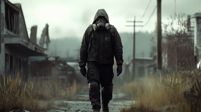 A solitary survivor navigates a dystopian landscape in a gripping post-apocalyptic journey filled with peril