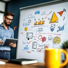Scaling startup strategies for small business growth in modern workspaces visual insights on whiteboard concepts