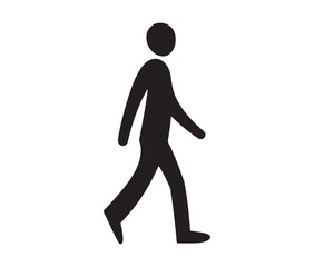Minimalist walking silhouette &ndash; two people walking icon. 