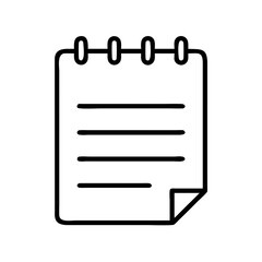Notebook notepad paper list memo reminder note taking writing school office supplies icon vector design