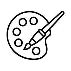 Palette and paintbrush icon vector illustration for art design and creative painting projects vector graphic 