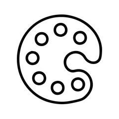 Art paint palette vector icon graphic design for painting color mixing artist supplies and creative projects