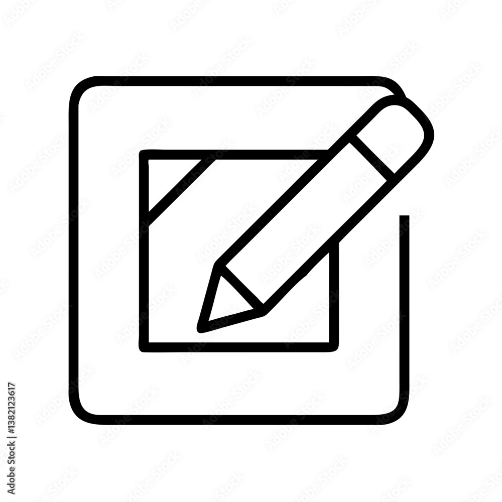 Poster edit icon vector graphic design illustration for modification and writing application with pencil to