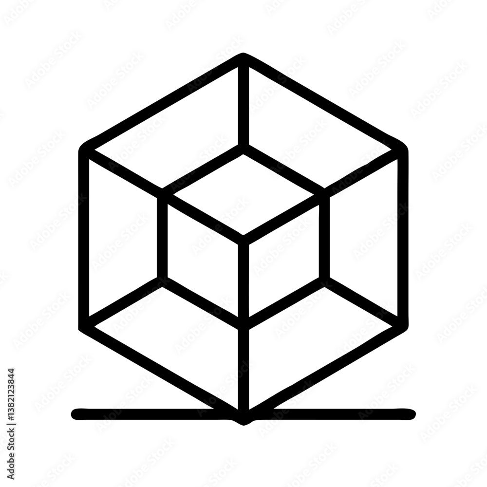 Poster geometric cube illustration vector design for graphic design projects and creative cube based concep