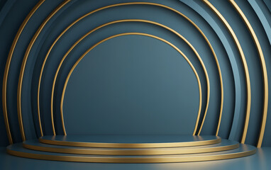 Obraz premium Minimalist e-commerce product display table business background 