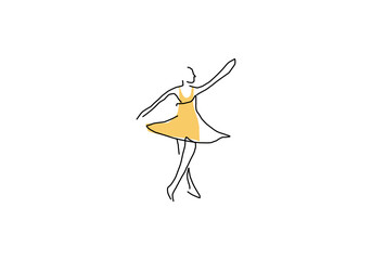  line art illustration representing a ballet dancer in an elegant pose © THE JAY