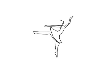  line art illustration representing a ballet dancer in an elegant pose © THE JAY