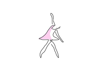  line art illustration representing a ballet dancer in an elegant pose