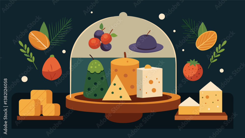 Poster a selection of handcrafted cheese infused with unique ingredients such as truffles herbs and fruits 
