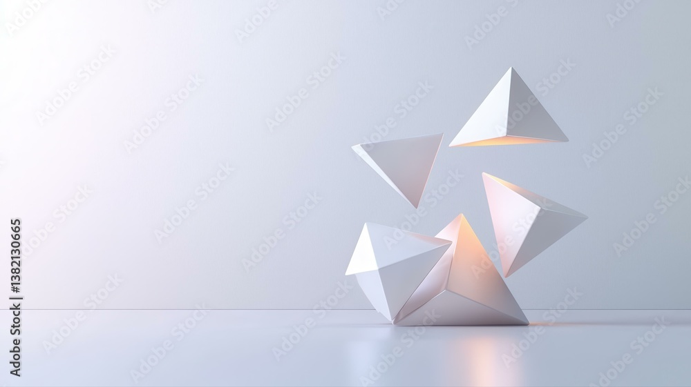 Poster abstract geometric shapes on a soft background, perfect for design and inspiration in minimalistic s