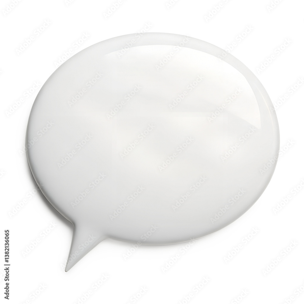 Poster glossy white speech bubble blank template for communication design transparent background generative