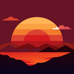 Fototapeta premium sunset over the mountains
