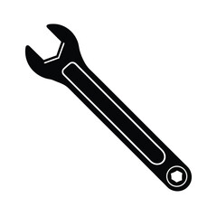 Isolated metal work equipment featuring an adjustable wrench and spanner