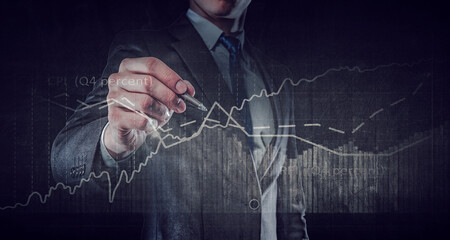 Business graph and trade monitor