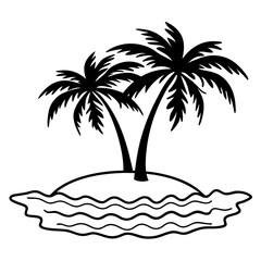 Tropical island with palm trees