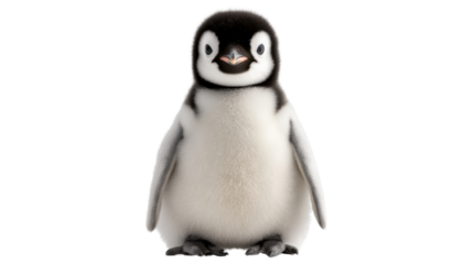 baby penguin on white background