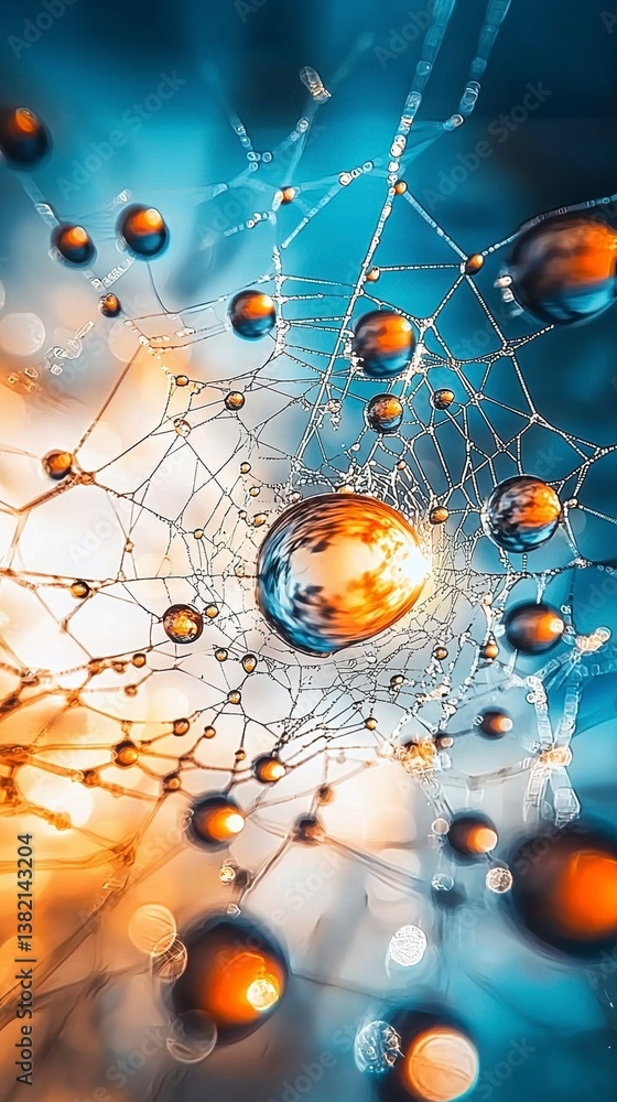 Aufkleber dynamic molecular structure exploration laboratory abstract art scientific environment close-up view