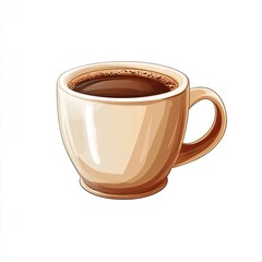 Creamy coffee mug, filled