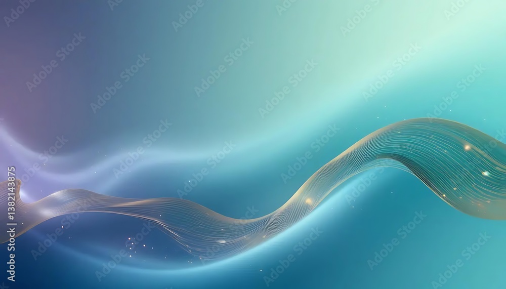 Poster fluidity and luminescence: abstract wave design with shimmering particles