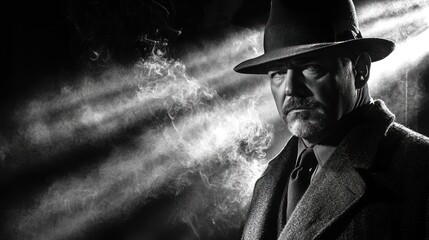 Dramatic, dark, vintage man