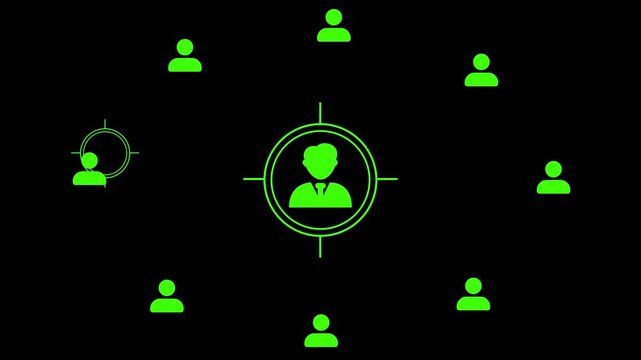 Icon of People World Wide Connected Social Network Loop Background. Internet Virtual Reality Connecting people, Global connection. Lines connecting people