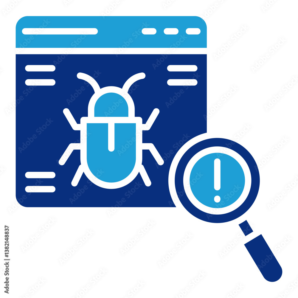 Poster bug tracking icon element for design