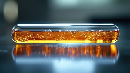 Amber liquid in a test tube