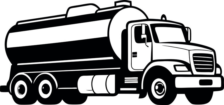black and white tanker truck clip art preview