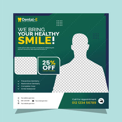 dental care Instagram or social media post Template design
