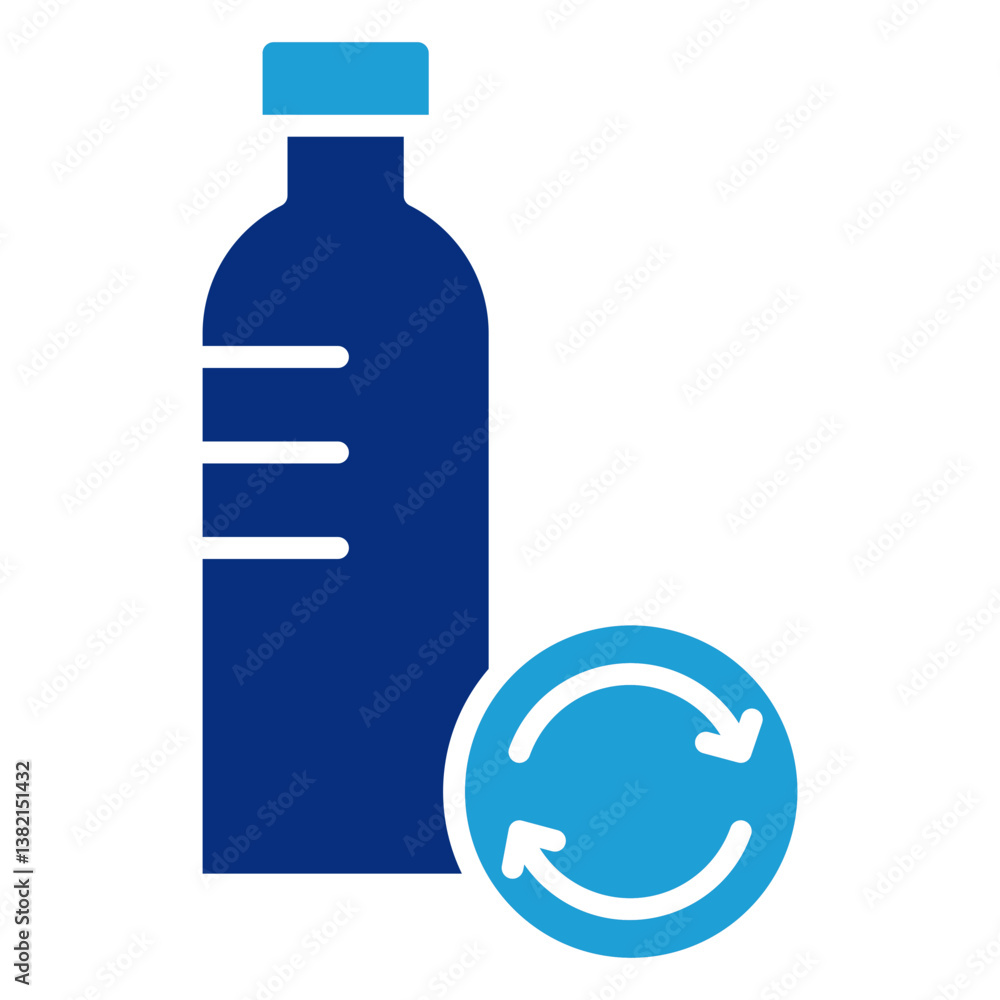 Poster reusable bottle icon element for design