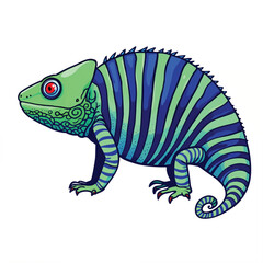 Fototapeta premium Adorable Cartoon Chameleon Vector Illustration