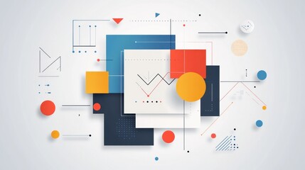 Abstract geometric design with colorful shapes