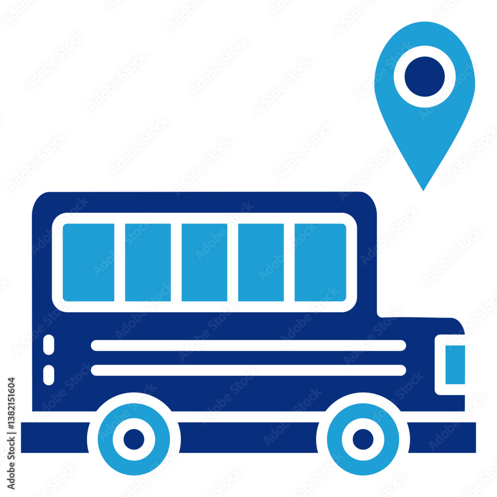 Poster public transit icon element for design
