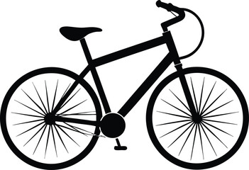 Active Bicycle Silhouette Design – Minimalist Cycling Illustration for Outdoor Adventure and Eco-Friendly Travel Themes