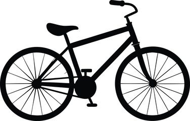 Active Bicycle Silhouette Design – Minimalist Cycling Illustration for Outdoor Adventure and Eco-Friendly Travel Themes