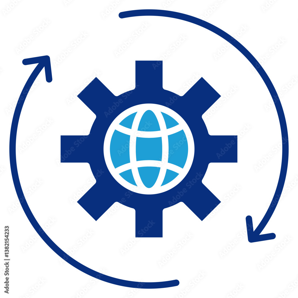 Aufkleber global operations icon element for design
