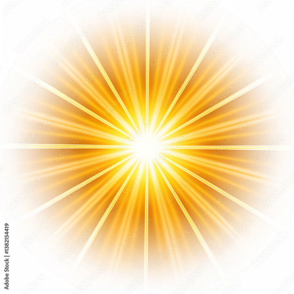 Poster bright golden rays of light emanating from a central point creating a stunning visual effect transpa