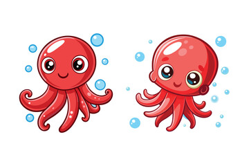 cute octopus illustration vector