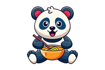 cute panda illustration vector