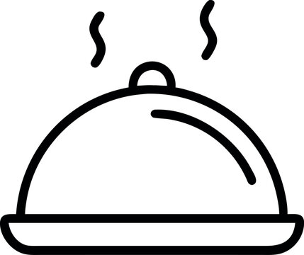 recommend clip art: Restaurant Food Service Hot Dish vector silhouette Covered Tray Serving Platter Icon