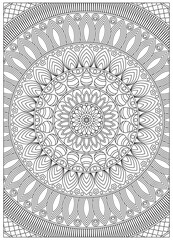 Mandala coloring page indian antistress abstract art