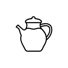 Simple Line Drawing of a Classic Teapot