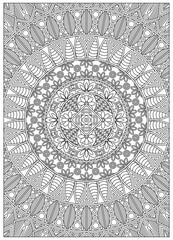 Fototapeta premium Mandala coloring page for adult outline doodle
