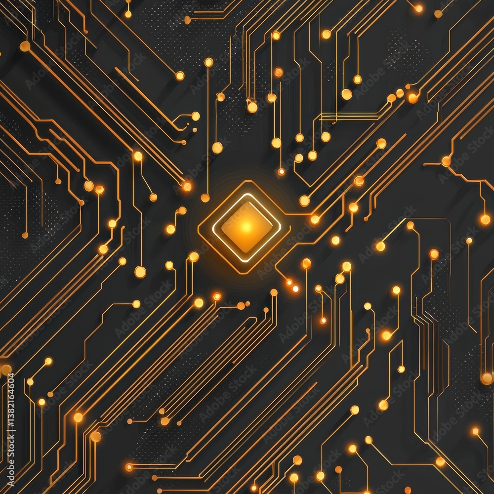 Poster illuminating circuit design digital realm graphic art abstract environment top-down view technology 