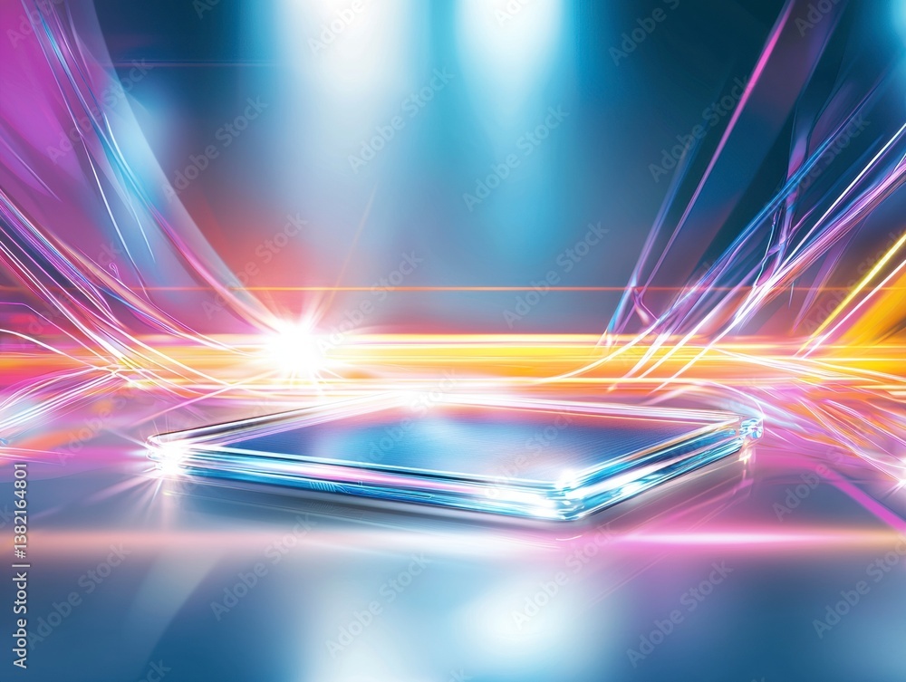 Aufkleber dynamic digital display futuristic space artwork vibrant colors abstract viewpoint technology concep