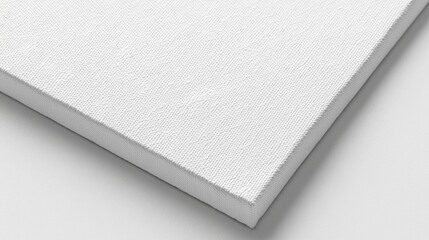 Close-up of blank white canvas texture on surface