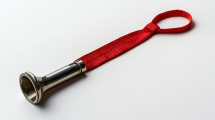 Fototapeta premium Silver conductors baton with red velvet ribbon for musical presentations
