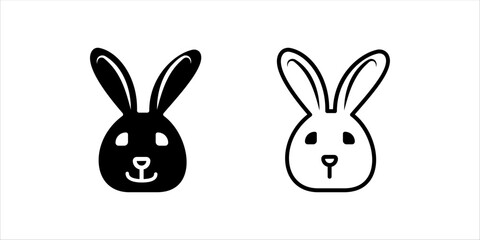 rabbit icon set vector illustration, pictogram isolated on white background. color editable